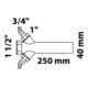KIRCHHOFF KS Tube plongeant, blanc, 1 1/2"F x 250 mm, pour siphon DN40 mm, avec 3/4-3