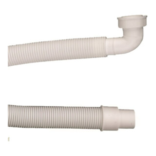 KIRCHHOFF KS Tuyau de rallonge, blanc, 1 1/2"IG x 1000x40/50mm, avec coude à 90°