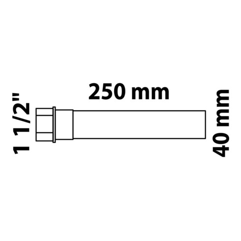 KIRCHHOFF KS Verlängerungsrohr, 1 1/2" x 250 mm, für DN40 mm Siphon Weiß