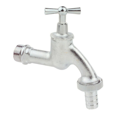 KIRCHHOFF MS Auslaufventil Knebelgriff,Chrom matt, 1/2"AG x 3/4"AG x 1/2"T