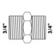 KIRCHHOFF MS Double Raccord, brut, 3/4"AG-3