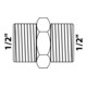 KIRCHHOFF MS Double raccord, chrome, 1/2"AG-3