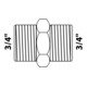 KIRCHHOFF MS Double raccord, chrome, 3/4"AG-3