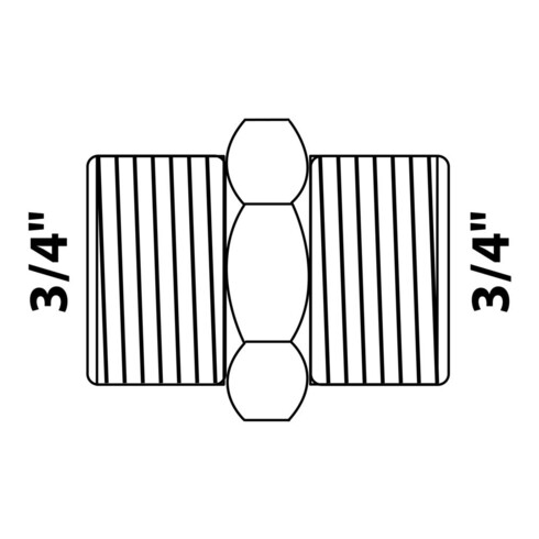 KIRCHHOFF MS Double raccord, chrome, 3/4"AG