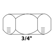 KIRCHHOFF MS Endkappe, Chrom, 3/4"IG-3