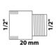 KIRCHHOFF MS Hahnverlängerung, blank, 1/2" x 20 mm-3