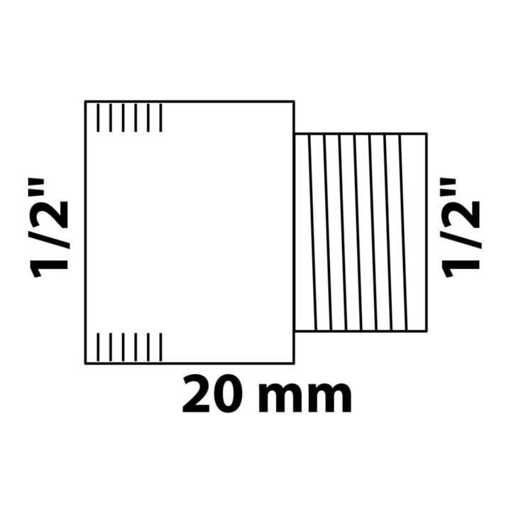 KIRCHHOFF MS Hahnverlängerung, blank, 1/2" x 20 mm