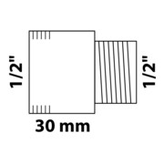 KIRCHHOFF MS Hahnverlängerung, Chrom, 1/2" x 30 mm-3