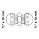 KIRCHHOFF MS Raccord à compression - Connecteur, chrome, 3/8" x 10 mmQ-3