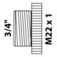 KIRCHHOFF MS Raccord de transition, chrome 3/4"AG x M22IG-3