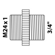 KIRCHHOFF MS Raccord de transition, chrome 3/4"AG x M24AG-3