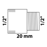 KIRCHHOFF MS Rallonge de robinet, brut, 1/2" x 20 mm-3