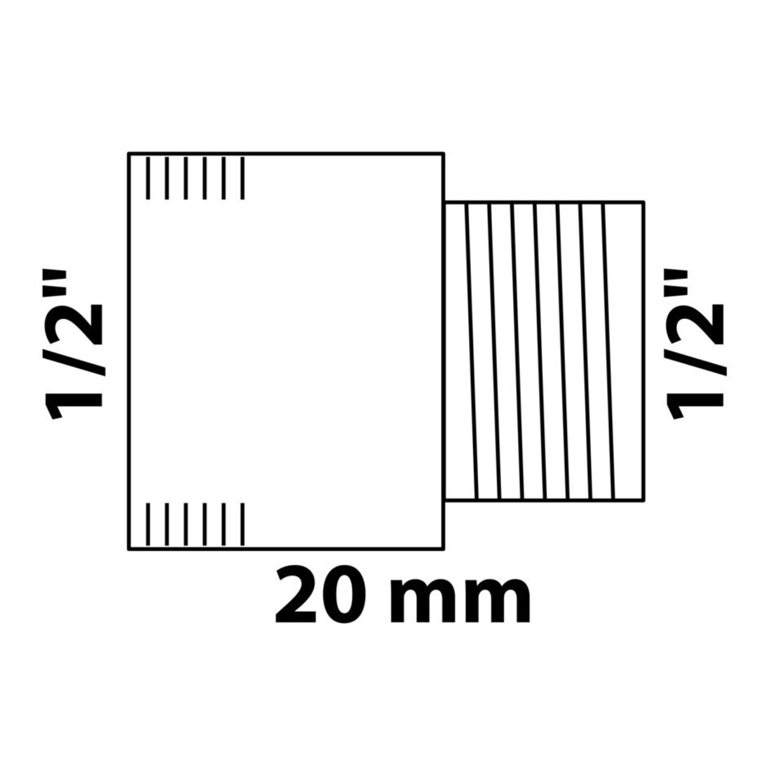 KIRCHHOFF MS Rallonge de robinet, brut, 1/2" x 20 mm