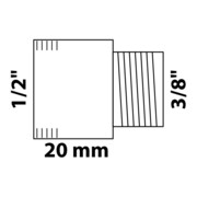 KIRCHHOFF MS Reduzier-Hahnverläng. Chrom, 1/2"IG x 3/8"AG-3