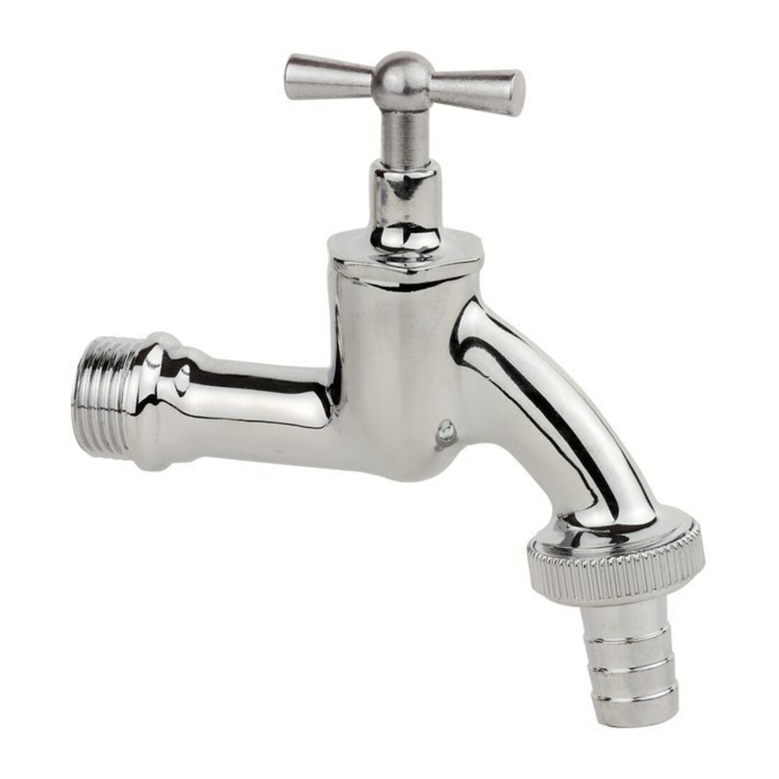 KIRCHHOFF MS Robinet de sortie à bouton, chrome, 1/2"AG x 3/4"AG x 1/2"P