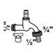 KIRCHHOFF MS Robinet de sortie clé, chrome, 1/2"AG x 3/4"AG x 1/2"T-3