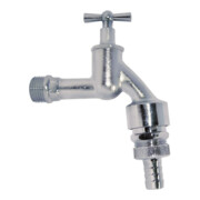 KIRCHHOFF MS Robinet de vidange à manette, chrome mat, 1/2"AG x 3/4"AG x 1/2"T, aération de tuyau