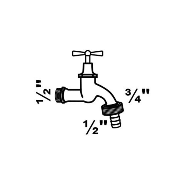 KIRCHHOFF MS Robinet de vidange à manette, mat brut, 1/2"AG x 3/4"AG x 1/2"P