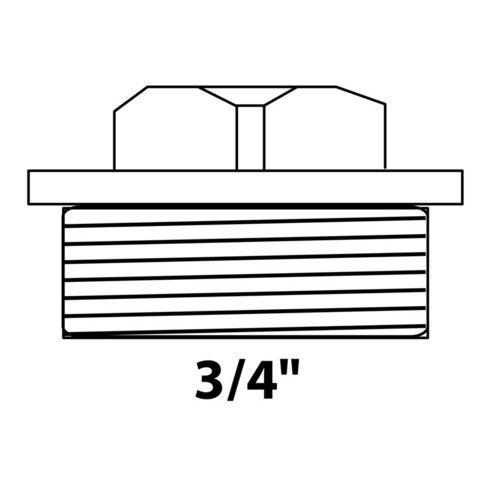 KIRCHHOFF MS Stopfen, Chrom, 3/4"AG