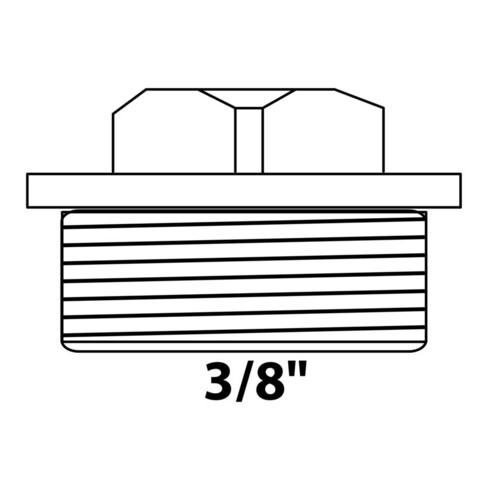 KIRCHHOFF MS Stopfen, Chrom, 3/8"AG