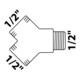 KIRCHHOFF MS T-piece en Y, chrome, 1/2"F x 1/2"M-3