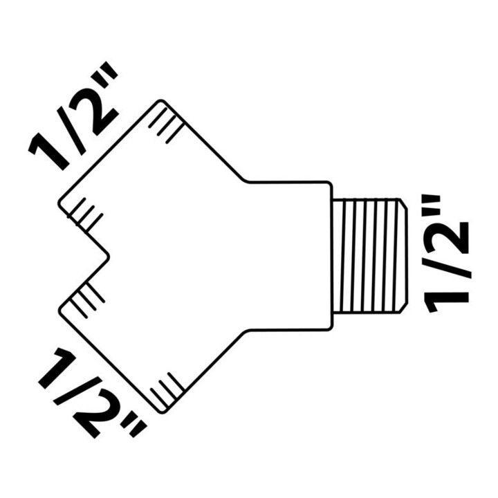 KIRCHHOFF MS Y-Verteilerstück, Chrom, 1/2"IG x 1/2"AG
