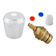 KIRCHHOFF Poignée de capot, chrome, 3/8", avec valve, marquage bleu/rouge/blanc