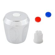 KIRCHHOFF Poignée de capot, chrome avec douille de verrouillage, marquage bleu/rouge/blanc