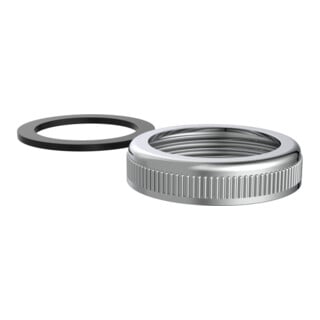 KIRCHHOFF Rändelmutter, Chrom, 1 1/4", mit Dichtung