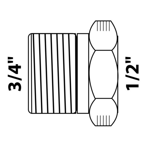 KIRCHHOFF Réducteur MS, chrome, 3/4"AG x 1/2"IG