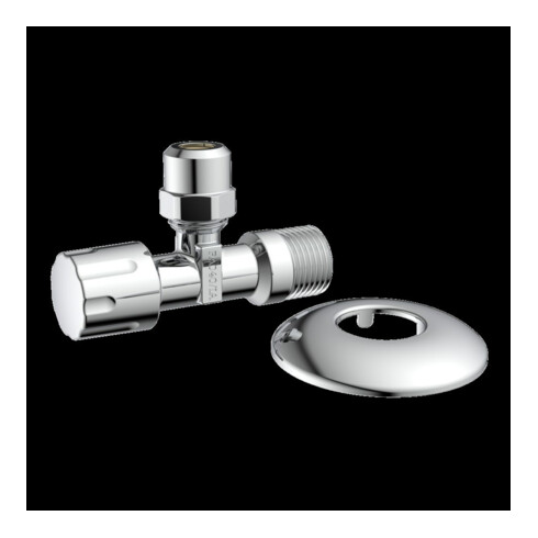 KIRCHHOFF Robinet d'angle, 1/2"AG x 3/8"AG x 10 mmQ, avec rosace à glissière