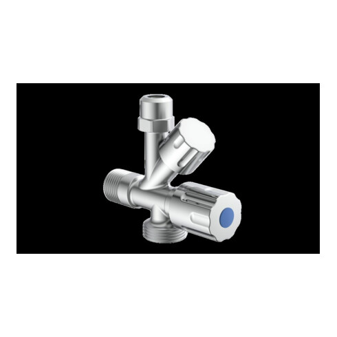 KIRCHHOFF Robinet d'angle appareil, 1/2"AG x 3/4"AG x 3/8"AG x 10 mmQ