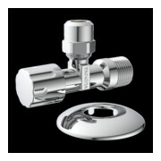 KIRCHHOFF Robinet d'arrêt d'angle, 3/8"AG x 3/8"AG x 10 mmQ, avec rosace de pression
