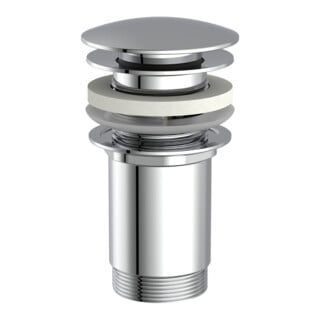 KIRCHHOFF Robinet-poussoir de vidange avec trop-plein, chrome, 1 1/4