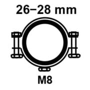 KIRCHHOFF Rohrschelle, 26 - 28 mm, schallgedämmt, für 3/4", mit M8 Gewindemuffe-3