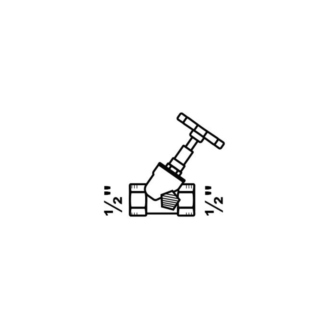 KIRCHHOFF Schrägsitzventil, 1/2", mit Entleerung