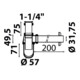 KIRCHHOFF Siphon bouteille, chrome, 1 1/4" x 32 mm-3