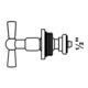 KIRCHHOFF Tête de manette chromée, 1/2-3