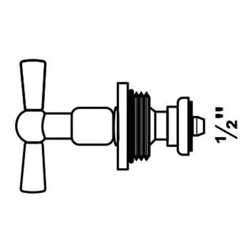 KIRCHHOFF Tête de manette chromée, 1/2