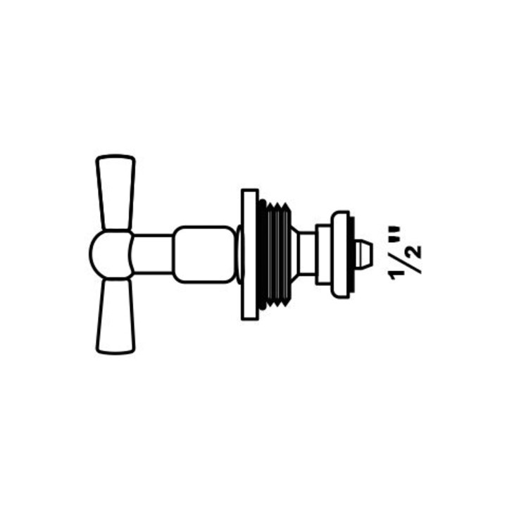 KIRCHHOFF Tête de manette chromée, 1/2