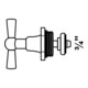 KIRCHHOFF Tête de manette chromée, 3/4-3