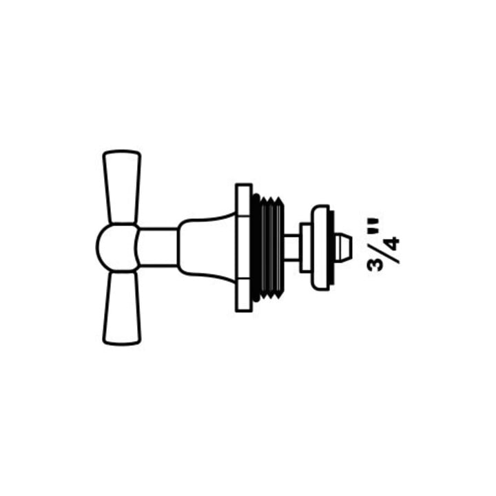 KIRCHHOFF Tête de manette chromée, 3/4