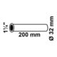 KIRCHHOFF Tube plongeur 1 1/4" x 200 mm x 32 mm chrome, pour siphon-3
