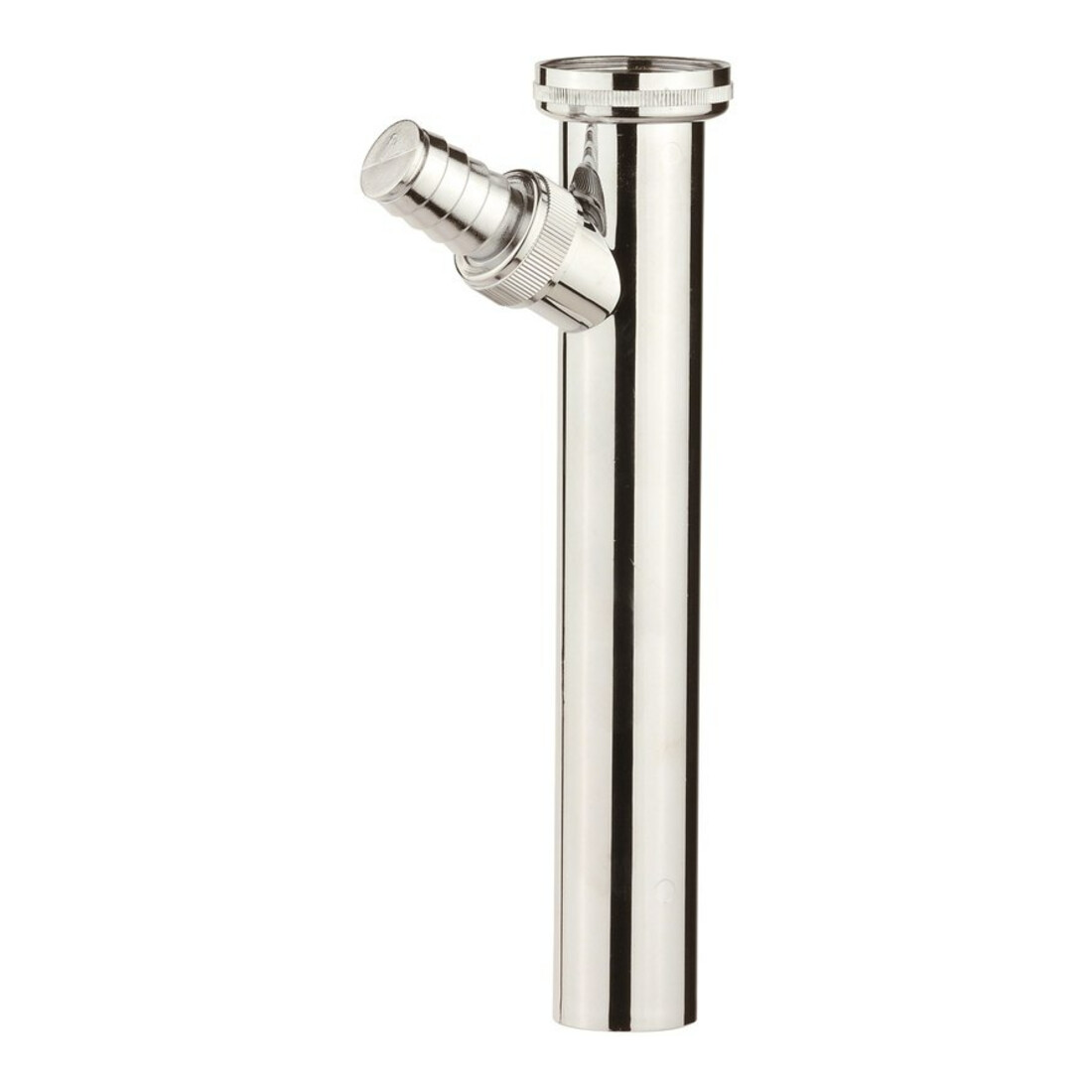 KIRCHHOFF Tube plongeur siphon, chrome, 1 1/4"x 3/4"Tx 200x 32mm avec raccord lave-linge