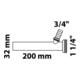 KIRCHHOFF Tube plongeur siphon, chrome, 1 1/4"x 3/4"Tx 200x 32mm avec raccord lave-linge-3