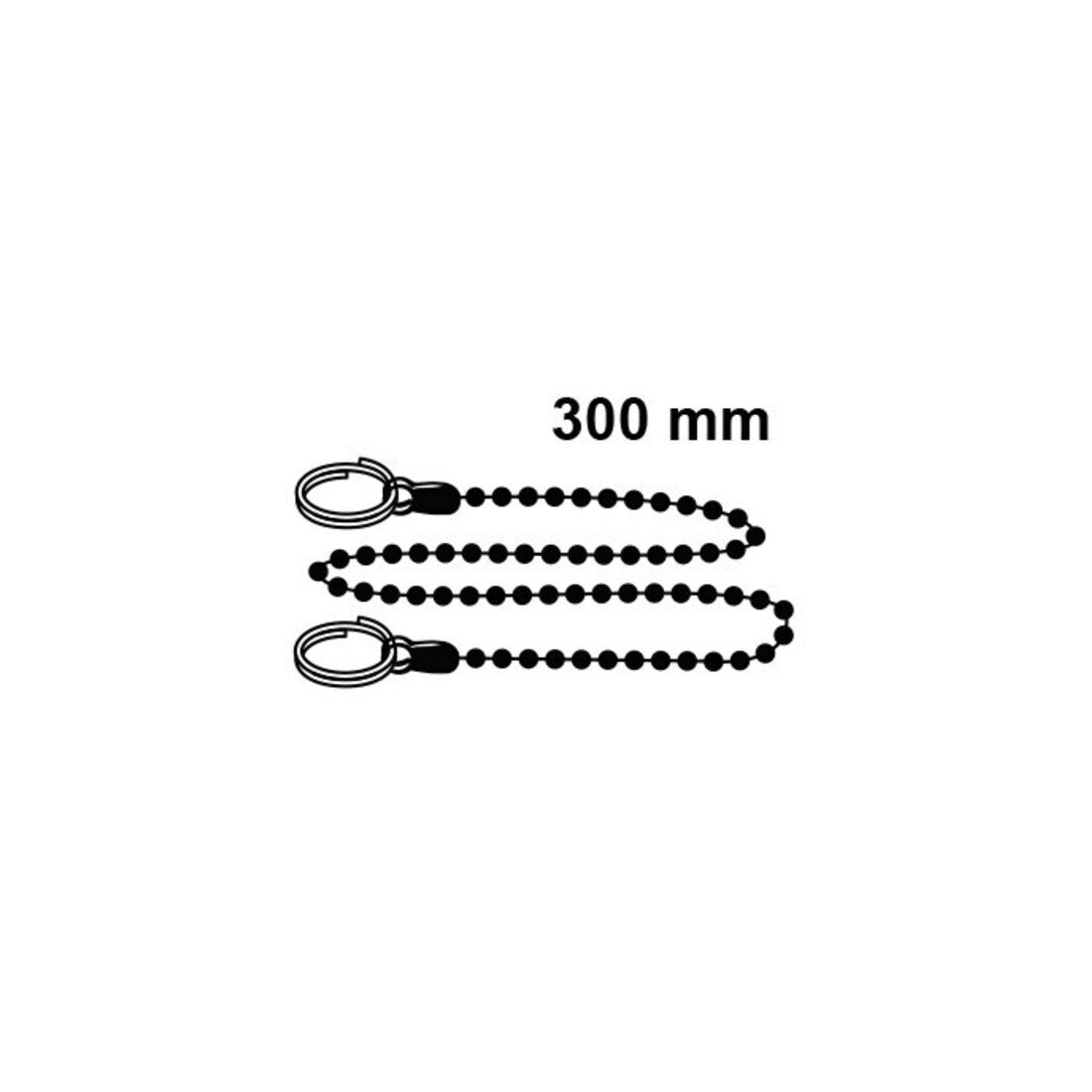 KIRCHHOFF Ventilkette, Chrom, 300 mm, mit 2 Ringen