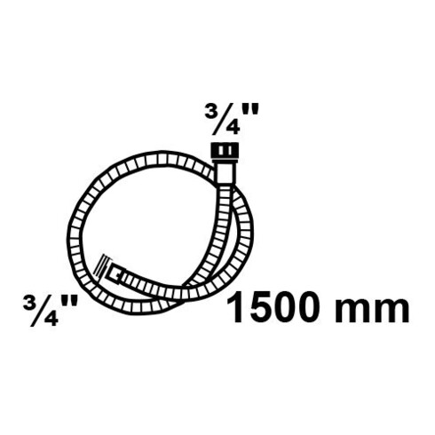 KIRCHHOFF WAS Rallonge de tuyau d'arrivée 3/4"AG x 1,5 m x 3/4"IG