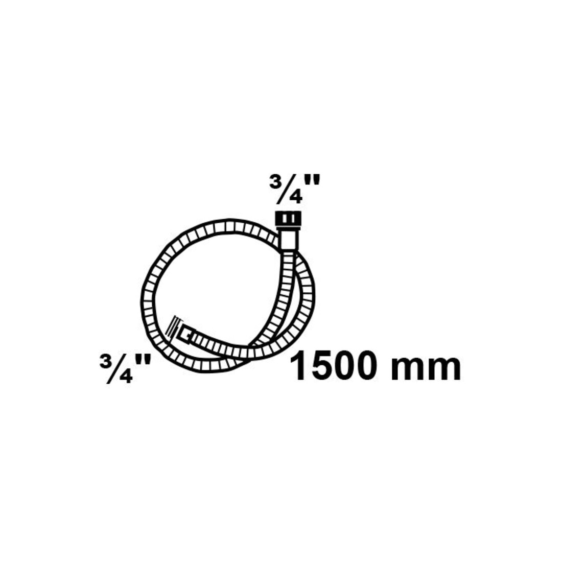KIRCHHOFF WAS Rallonge de tuyau d'arrivée 3/4"AG x 1,5 m x 3/4"IG