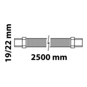 KIRCHHOFF WAS Tuyau d'évacuation spiralé avec suspension, 2,5 m, pour 3/4" T Ø int. : 19 & 22 mm-3