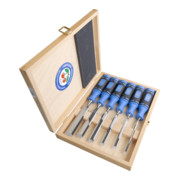 Kirschen Jeu de burins plus ferme avec manche bimatière dans boîte en bois 6-10-12-12-16-16-20-26 mm